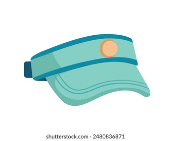 Turquoise color modern visor cap hat for summer and hot weather vector illustration isolated on white background
