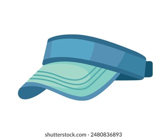 Turquoise color modern visor cap hat for summer and hot weather vector illustration isolated on white background