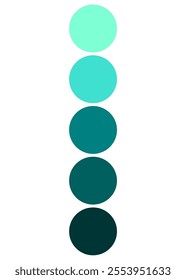 Turquoise color palette circle with gradations
