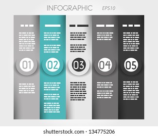 Turquoise Column Infographic With Big Rings In Middle. Infographic Concept.