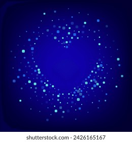 Turquoise Confetti Celebrate Blue Vector Background. Effect Cell Wallpaper. Flying Rhombus Card. Blue Top Backdrop.