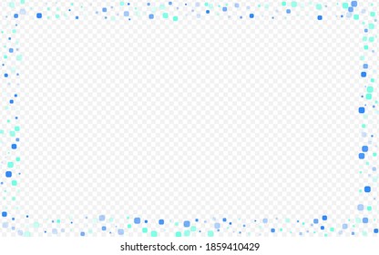Turquoise Confetti Decoration Vector Transparent Background. Independence Square Wallpaper. Invitation Particle Postcard. Blue Carnaval Illustration.