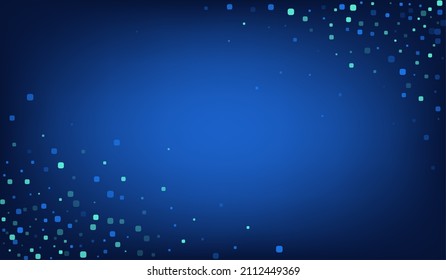 Turquoise Confetti Independence Blue Vector Background. Celebration Rhombus Texture. Top Cell Design. Blue Celebrate Illustration.