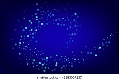 Fondo del Vector Azul de la Independencia Turquesa Confetti. Patrón cuadrado de caída. Postal de partículas de celebración. Diseño de efecto azul.