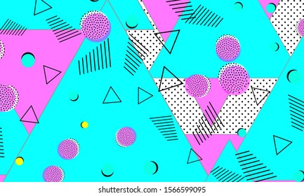 Turquoise Contemporary Pattern. Vintage Decor. Childish Wallpaper. Magenta Graphic Banner. Decorative Background. Cyan Funky Print.