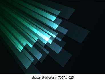 turquoise corner speed abstract background, square layer rush line, technology geometric background, vector illustration