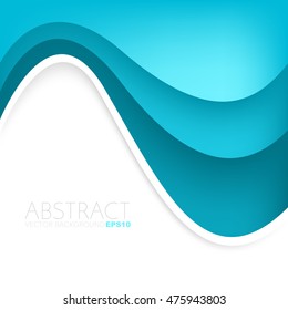 turquoise curve background with line and white space for text and message design , vector