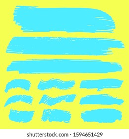 Turquoise Distress Brushes. Grunge Brushes. Brush Banner. Watercolor Drawing. Distress Banner. Grungy Paint. Acrilyc Dirty Brushes. Grunge Style. Gouache Artistic Dirty Canva.