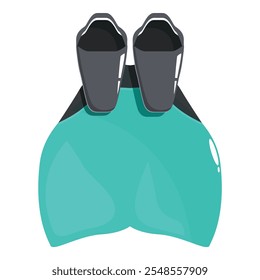 Turquoise diving fins promoting water sports, enhancing underwater experiences, and aiding in snorkeling and scuba diving activities