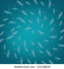 Turquoise dragonflies pattern