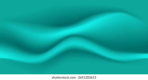 Fondo textil drapeado turquesa. Suaves pliegues de tela satinada. Vector de fondo