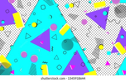 Turquoise Elements. Lilac Flat Decor. Trendy Flyer. Yellow Pattern. Childish Backdrop. Lavender Hipster Banner. Blue Background. Child Artwork.