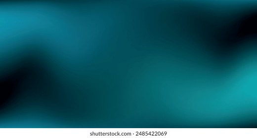 Turquoise, emerald green, gradient blurry abstract background, vector illustration.