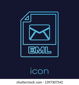Turquoise EML file document icon. Download eml button line icon isolated on blue background. EML file symbol. Vector Illustration