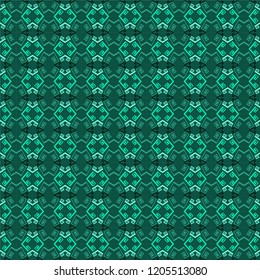 Turquoise ethnic decorative ornament. Seamless pattern for background, wallpaper, textile printing, packaging, wrapper, etc.