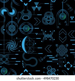Turquoise fantastic interface pattern