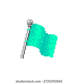 Bandeira Turquesa no estilo pixel art