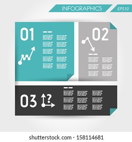 turquoise flat business template with three options. infographic concept.