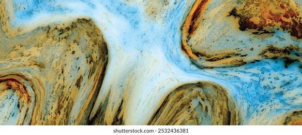 Turquoise Flow Geode Marble Alcohol Ink Abstract vector. Abstract multicoloured marble texture background.