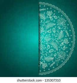 turquoise flower invitation card