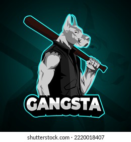 Turquoise Gangsta Dog E Sport Logo