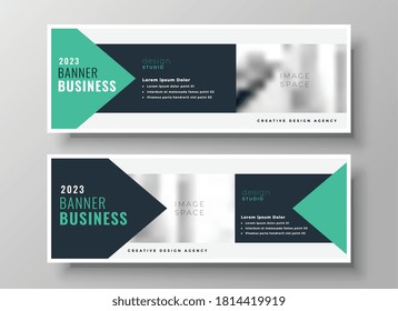 turquoise geometric business presentation banner design template