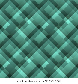 Turquoise geometric seamless pattern of squares. Vector illustration.