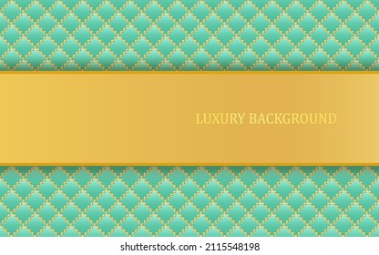 Turquoise and gold geometric background. Vector illustration.