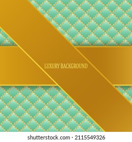 Turquoise and gold geometric background. Vector illustration.
