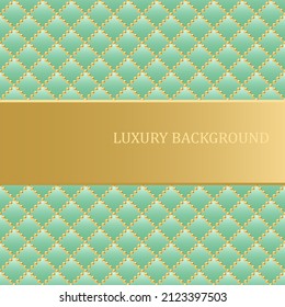 Turquoise and gold geometric background. Vector illustration.