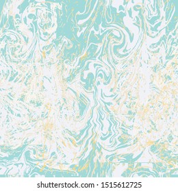 Turquoise and gold marble effect illustration. Abstract autumn swirls marbling pattern texture for textile, design, cards, wrapping paper, wallpapers, posters, cards, invitations, websites. Vector