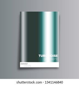 Turquoise gradient cover background for the banner, flyer, poster, brochure or other printing products. Vector illustration.