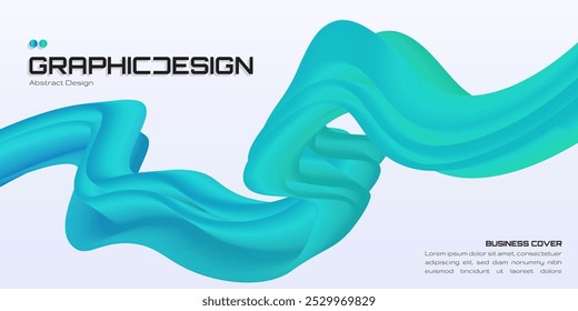turquoise gradient wavy fluid abstract background