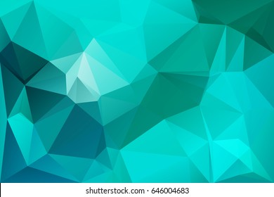  Turquoise green abstract low poly geometric background