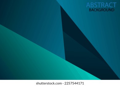 Turquoise green and black background vector overlapping layers on dark space for background design