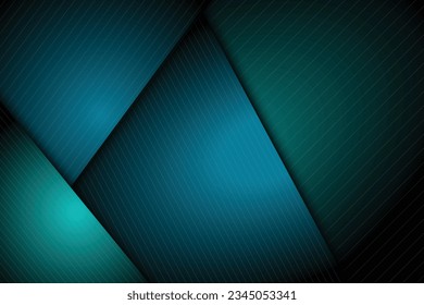 Capas vectoriales de fondo azul y verde turquesa que se superponen con el espacio oscuro
