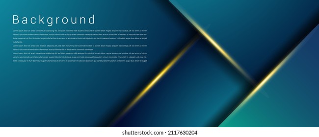 Turquoise green and blue vector overlap layer on a dark space for background design with gold layers