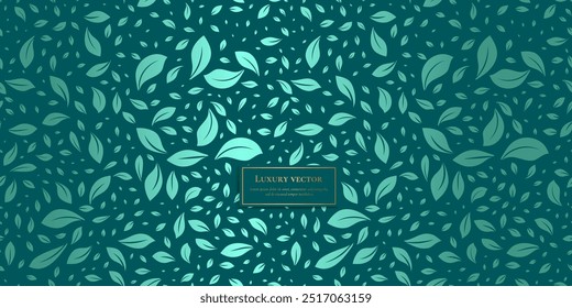 Turquesa e verde deixa padrão sem costura. Modelo de ornamento de vetor vintage. Elementos de Paisley. Ótimo para tecido, convite, fundo, papel de parede, decoração, embalagem ou qualquer ideia desejada.