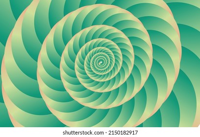 turquoise green pink couch circular moving spin spiral optical illusion vector illustration