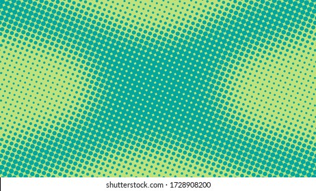 Turquoise green pop art background in retro comic style with halftone dotted design, vector illustration eps10
