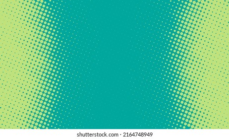 Turquoise green pop art background in retro comics book style with dotted design, vector illustration eps10