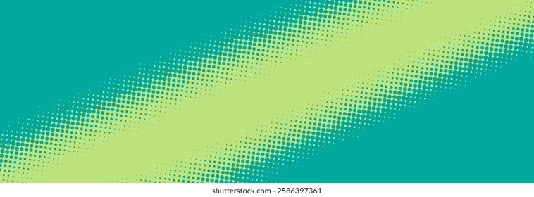 Turquoise green pop art background in retro comics style with halftone dots design, vector illustration eps10