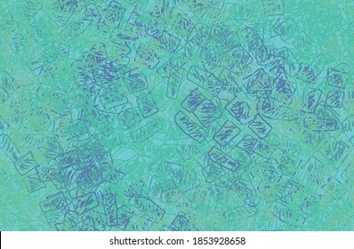 Turquoise grunge background. Seamless abstract texture. A chaotic repeating pattern. Pop art handmade art