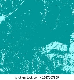 Turquoise grunge background. The texture of the brush