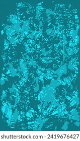 Turquoise grunge style background. Vector texture of paint, streaks, blotches