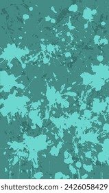 Turquoise grunge style background. Vector texture of paint, streaks, blotches