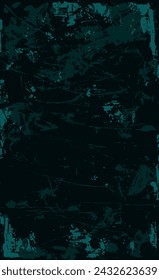 Turquoise grunge style background. Vector texture of paint, streaks, blotches