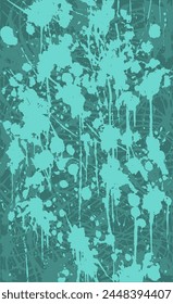 Turquoise grunge style background. Vector texture of paint, streaks, blotches
