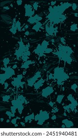 Turquoise grunge style background. Vector texture of paint, streaks, blotches
