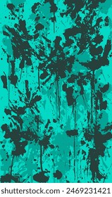 Fondo de estilo grunge turquesa. Vector textura de pintura, rayas, manchas